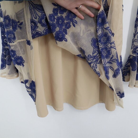 For Love & Lemons Temecula Mini Dress Womens XS Blue Boho Festival Feminine - Picture 11 of 16